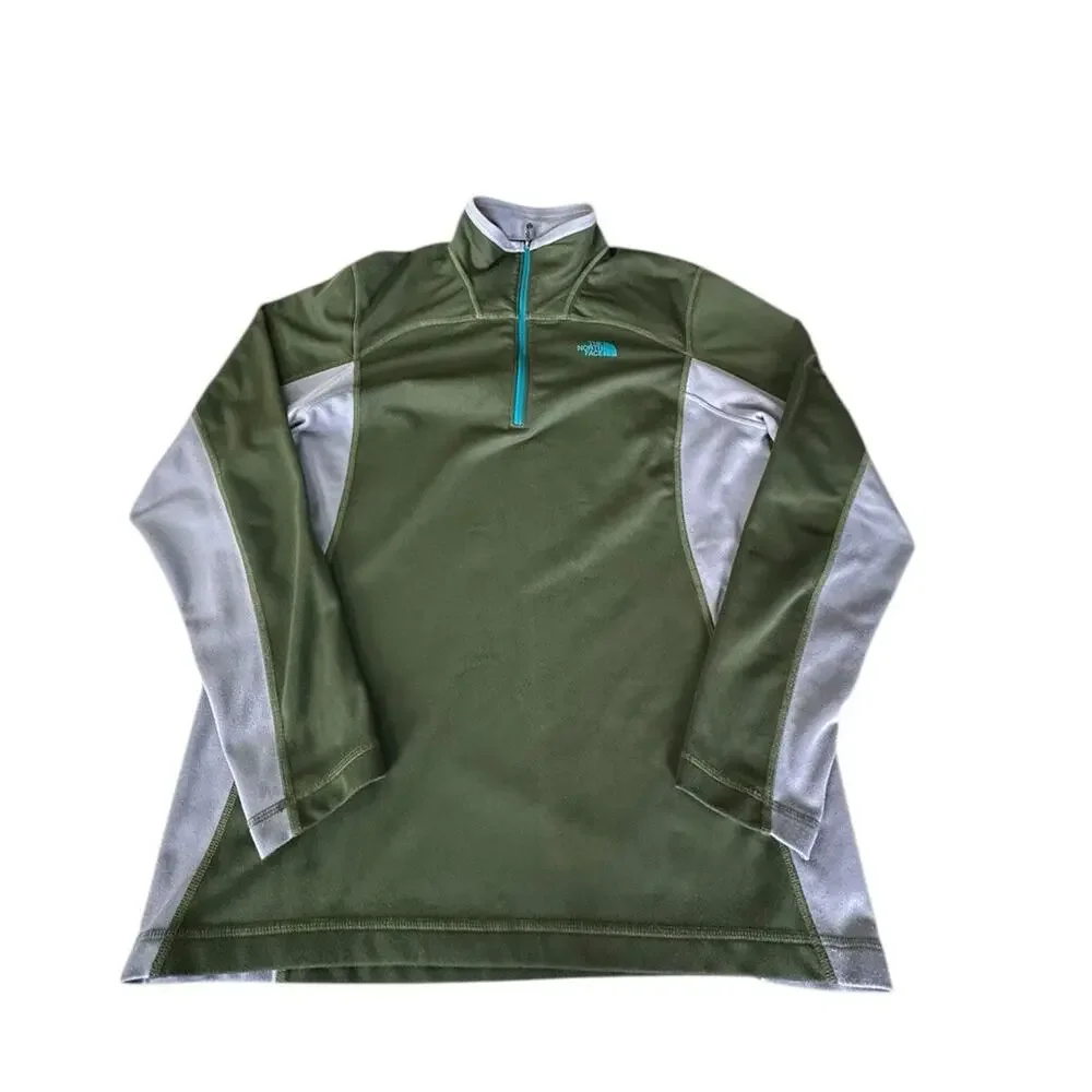 The North Face 100 WT Cinder Jacket 1/4 Zip Men's Large English Green Fleece